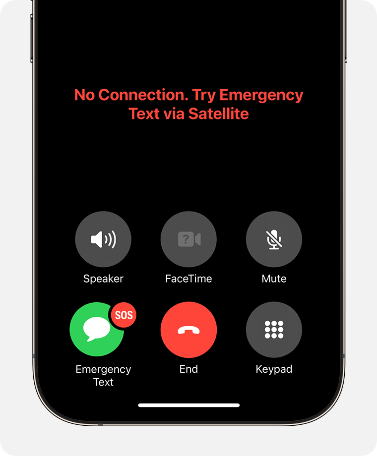 If you are outside both mobile and Wi-Fi coverage, you can text the emergency services via satellite.