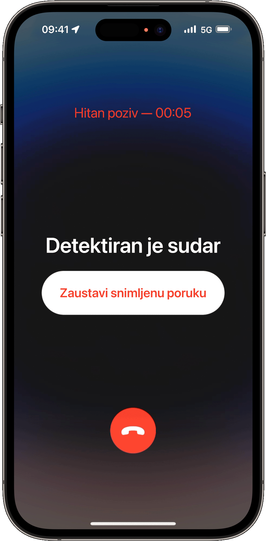 Ako ne reagirate, iPhone poziva hitnu službu i reproducira snimljenu poruku