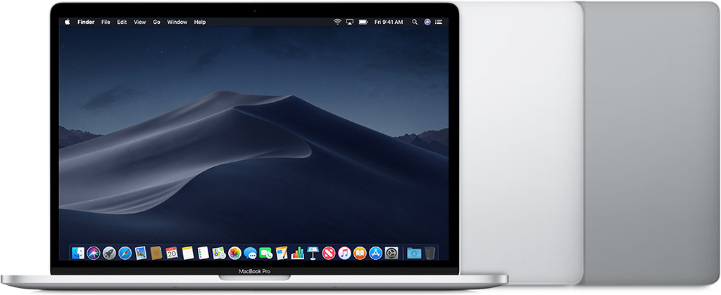 MacBook Pro (15″, 2019) in Silber und Space Grau.