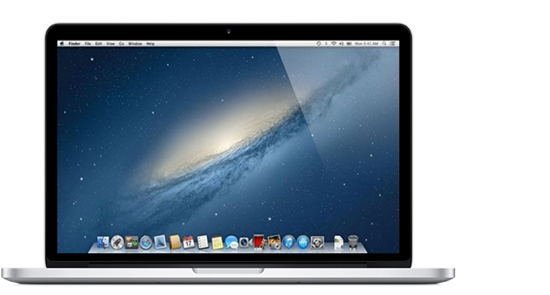 Vorderseite des MacBook Pro (Retina, 13″, Anfang 2013).