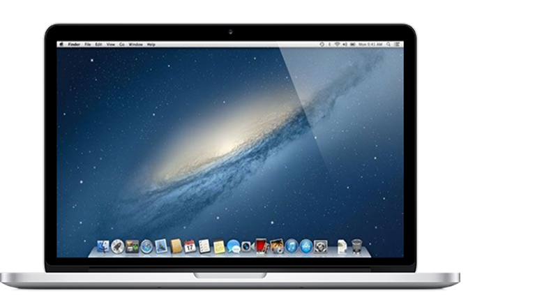 Vorderseite des MacBook Pro (Retina, 13″, Ende 2012).