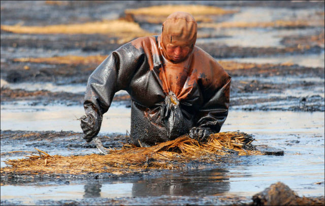 BareHands CleanUp of an Oil Spill (36 pics)