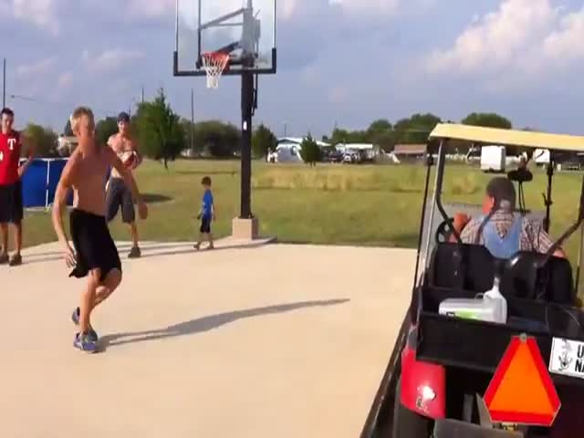 Funny Jump over Golf Cart Fail 