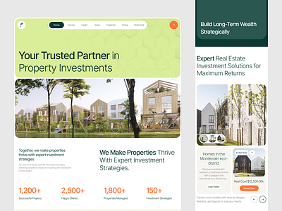 Foundria - Property Investment Landing Page apartment business clean corporate development hero home sell housing investment landing page leasing listing property real estate landing page rent house ui uiux web design website website design