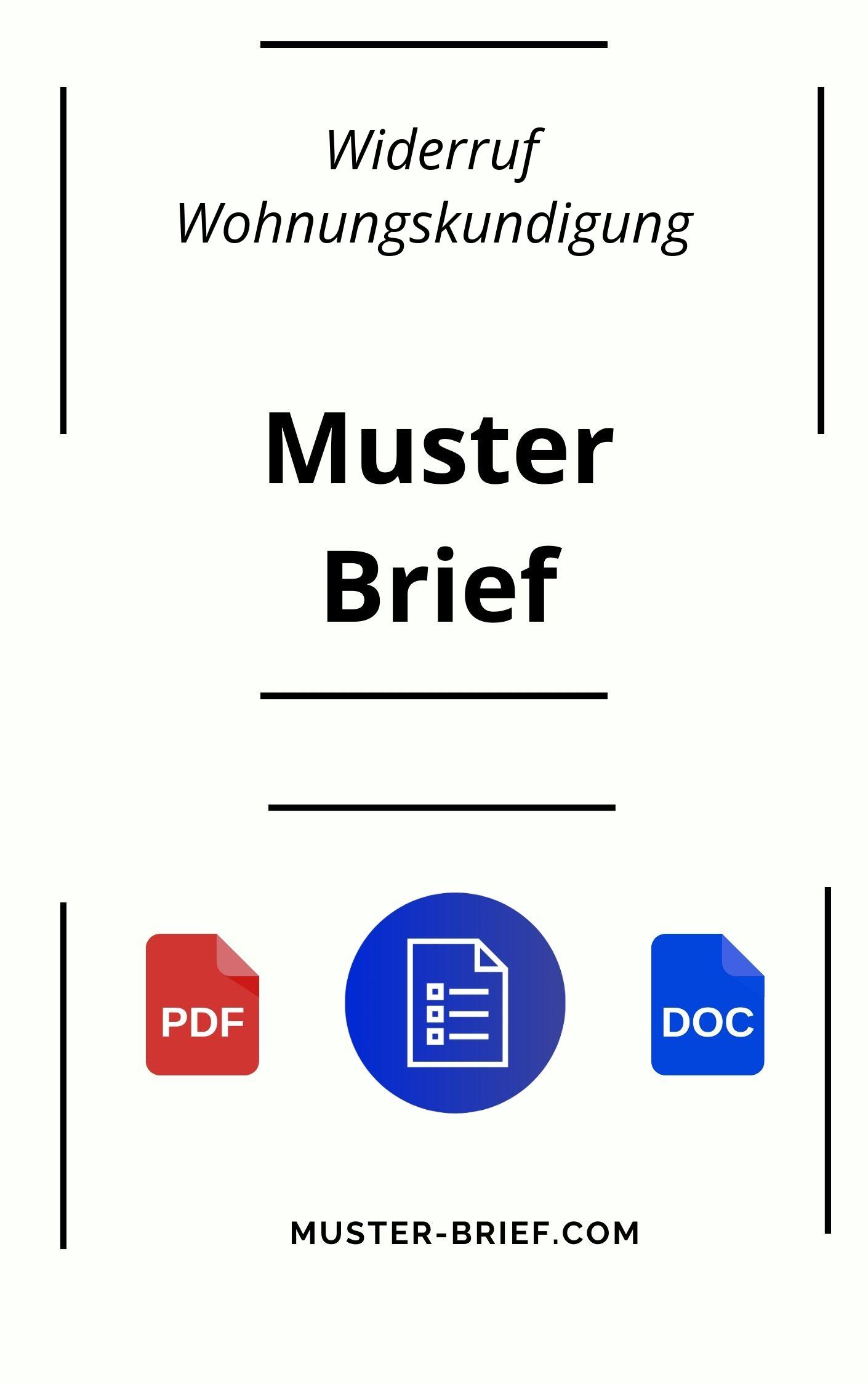 Musterbrief Widerruf Wohnungskündigung