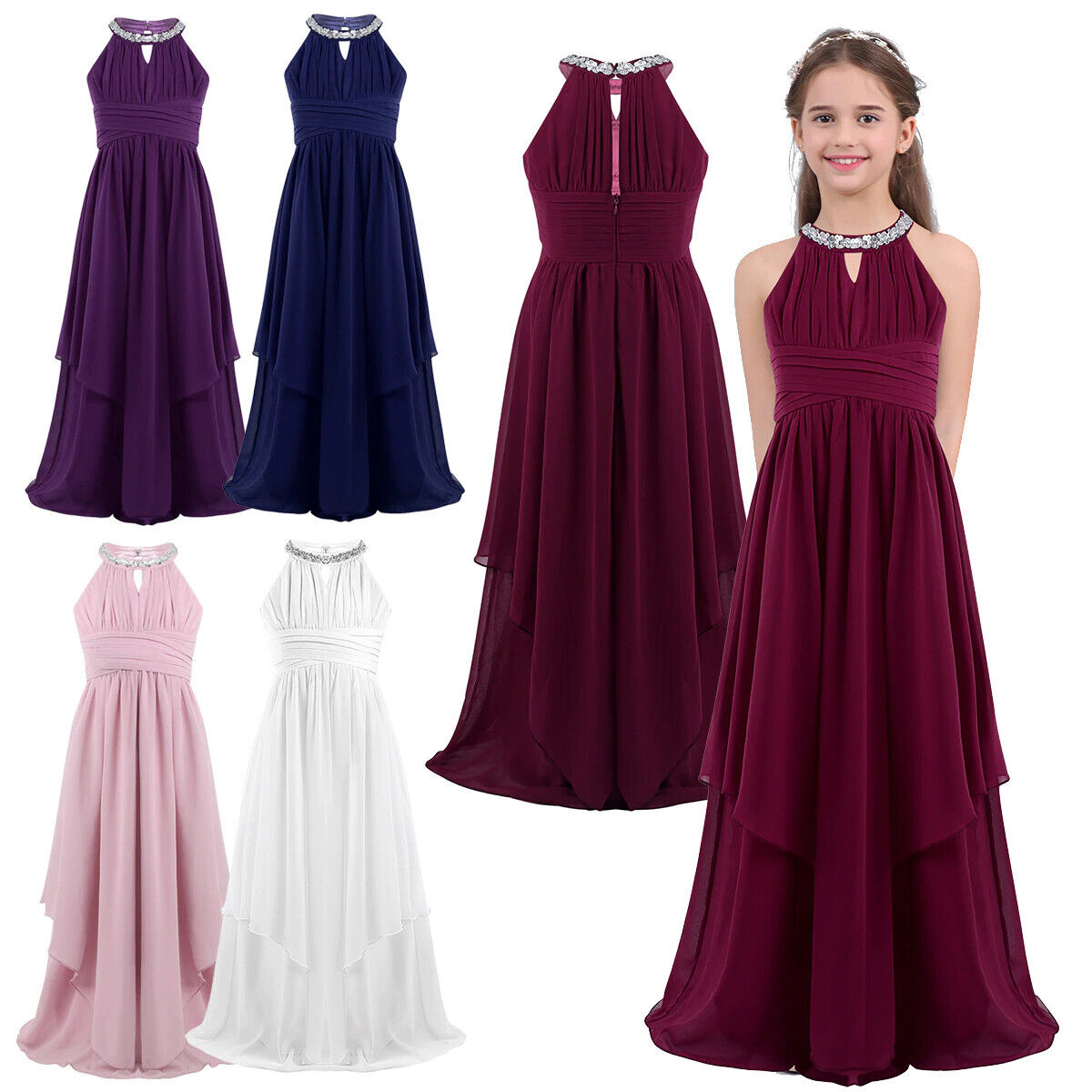 New Party Dresses For Teenage Girl Princess Wedding Bridesmaid Kids Clothes  | eBay