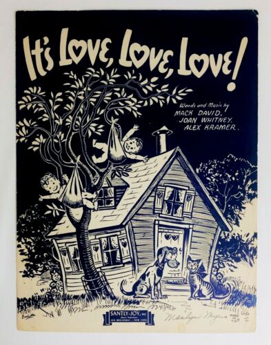 It's Love Love Love Sheet Music 1943 Piano Vintage Pop Cartoon Cover | eBay