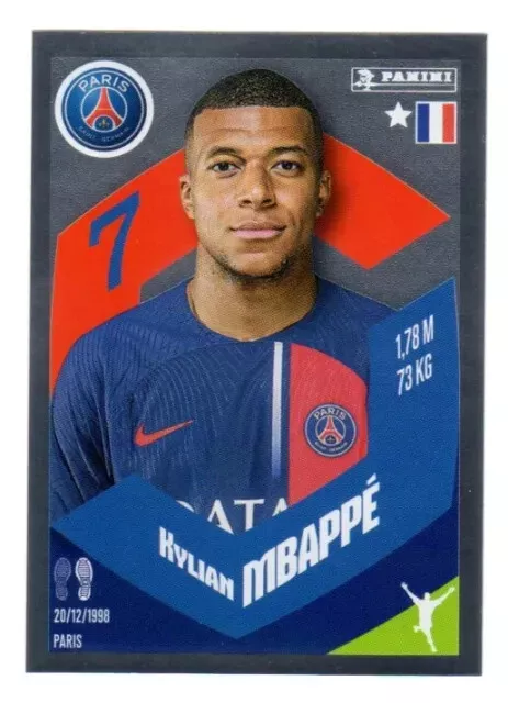 PANINI FOOT 2024 LEAGUE 1 FRANCE KYLIAN MBAPPE STICKER No. 351 PARIS ...