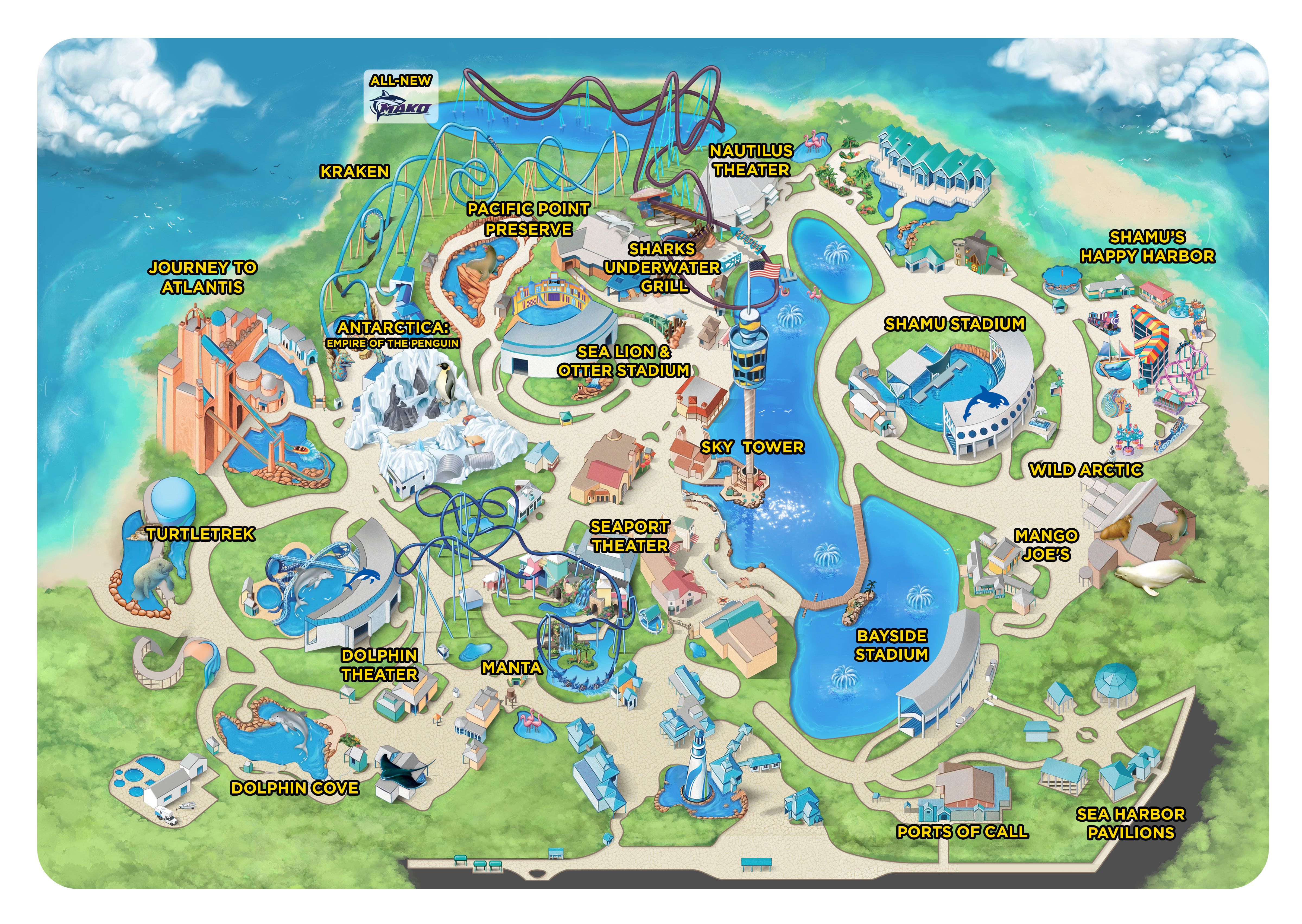 Seaworld Orlando Printable Map