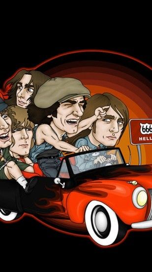 Preview wallpaper acdc, picture, car, direction, sign 1080x1920