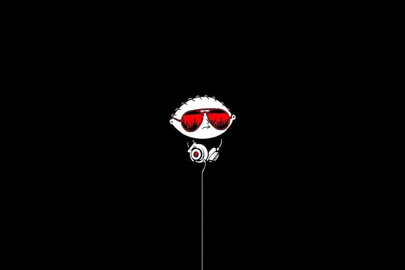 Black Children Dark DJ Family Guy Funny Glasses Minimalistic Stewie Griffin