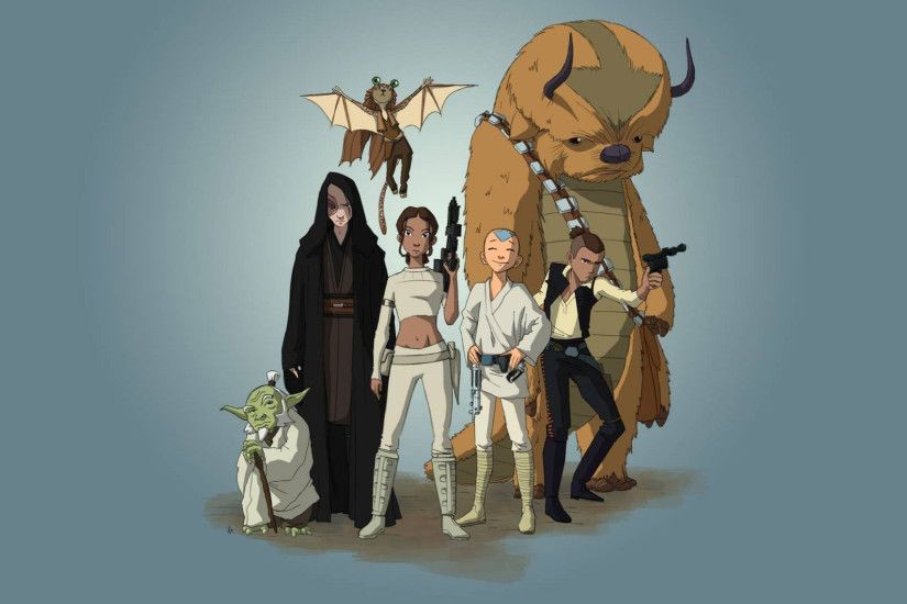 Avatar - The Last Airbender Star Wars crossover HD Wallpaper 1920x1080