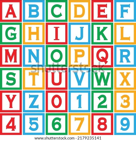 All Letters And Numbers Block , Alphabets Block, Upper Case ABC,XYZ, 123 set