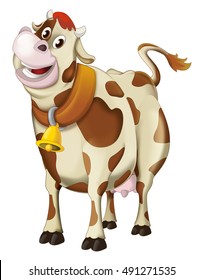 Cartoon Happy Cow Isolated Illustration Children Stock Illustration ...