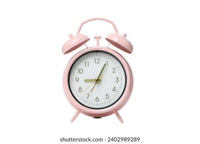 PNG,pink alarm clock, isolated on white background