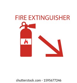 Fire Extinguisher Sign Arrow Red Flat Stock Vector (Royalty Free ...