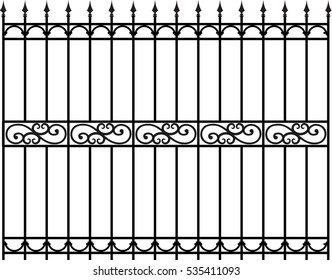 Vector Iron Fence Stock Vector (Royalty Free) 535411093 | Shutterstock