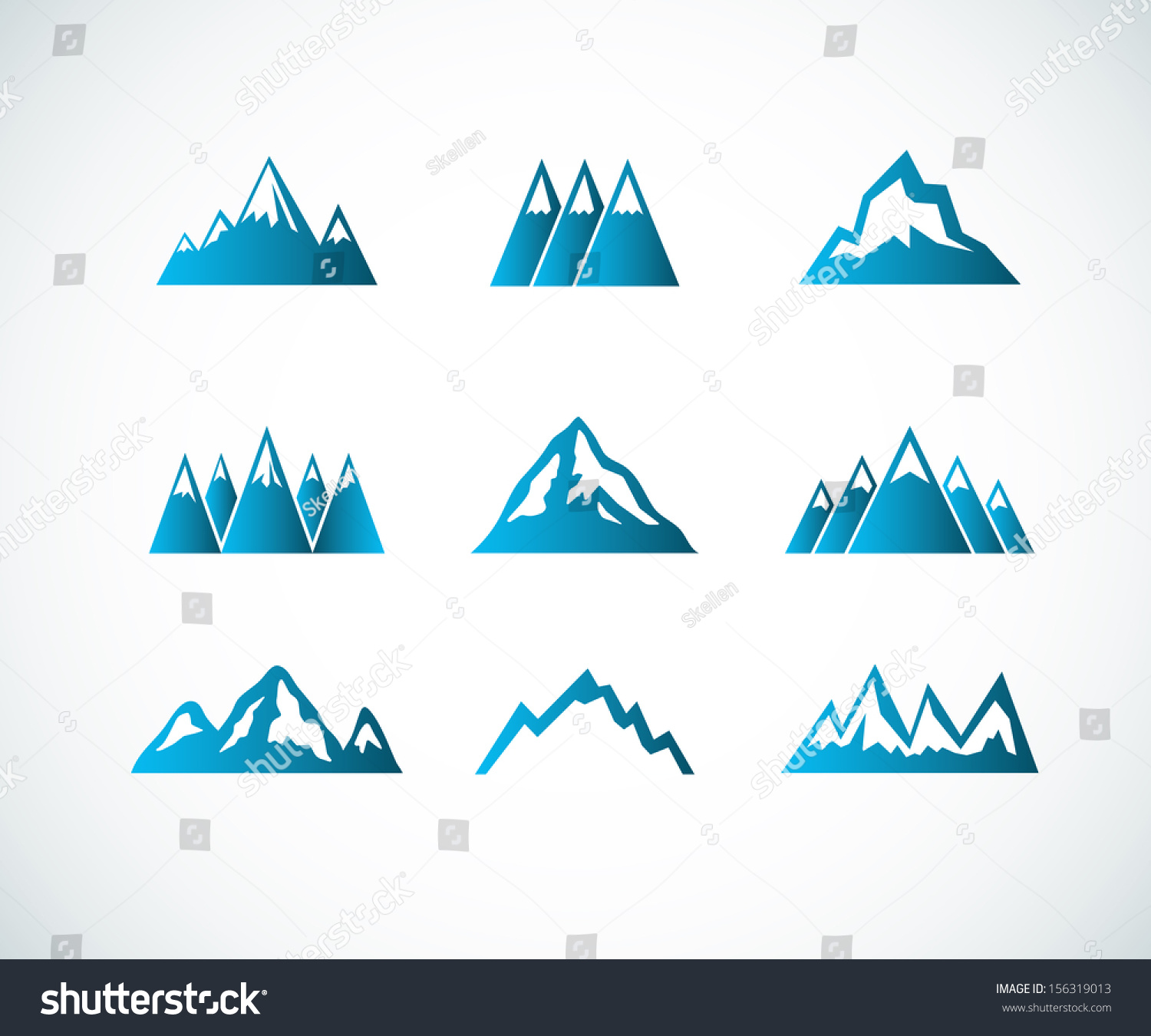 Mountain Icons Stock Vector Illustration 156319013 : Shutterstock