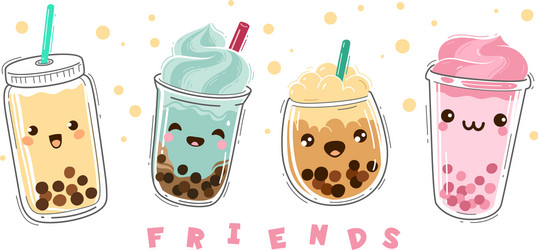 Boba tea healthy refresh bubble milk drink Vector Image