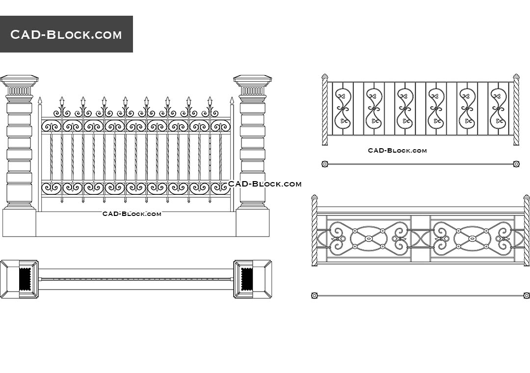 Fence Gate Plan And Elevation Details Cad Template Dw - vrogue.co