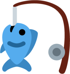 fishing pole and fish emoji