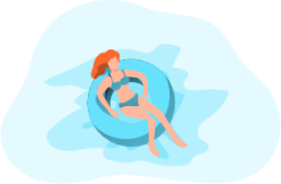 Girl swimming illustration