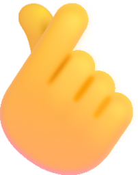 hand with index finger and thumb crossed default emoji