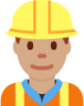 man construction worker: medium skin tone emoji