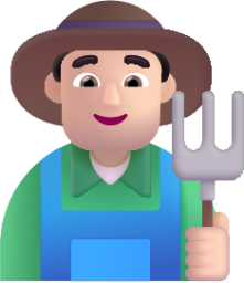 man farmer light emoji