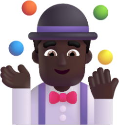 man juggling dark emoji