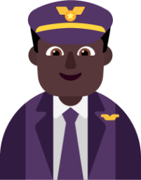 man pilot dark emoji