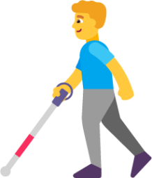 man with white cane default emoji