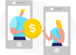 Money transfer illustration