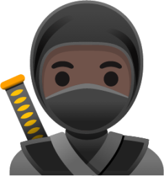 ninja: dark skin tone emoji