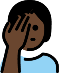 person facepalming: dark skin tone emoji