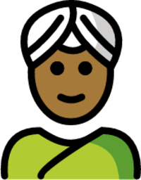 person wearing turban: medium-dark skin tone emoji