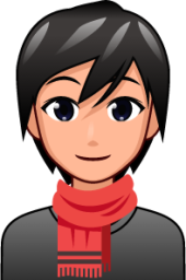 person with scarf (plain) emoji