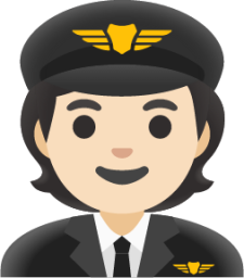 pilot: light skin tone emoji