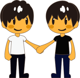 two men holding hands emoji