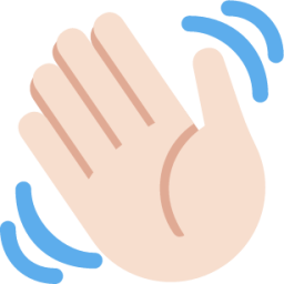 waving hand sign tone 1 emoji