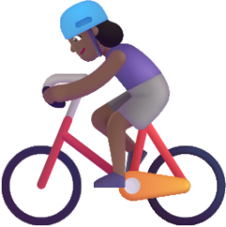 woman biking medium dark emoji