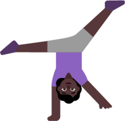 woman cartwheeling dark emoji