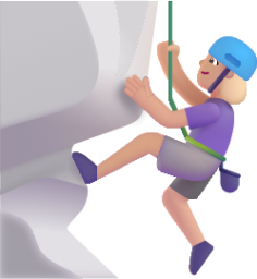 woman climbing medium light emoji