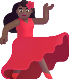 woman dancing medium dark emoji