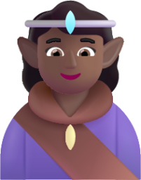 woman elf medium dark emoji