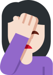 woman facepalming: light skin tone emoji