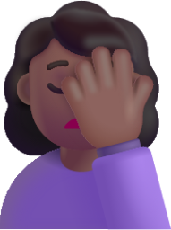 woman facepalming medium dark emoji