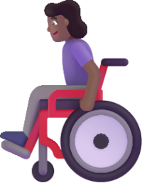 woman in manual wheelchair medium dark emoji