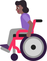 woman in manual wheelchair medium dark emoji