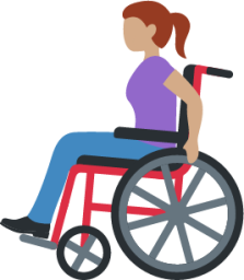 woman in manual wheelchair: medium skin tone emoji